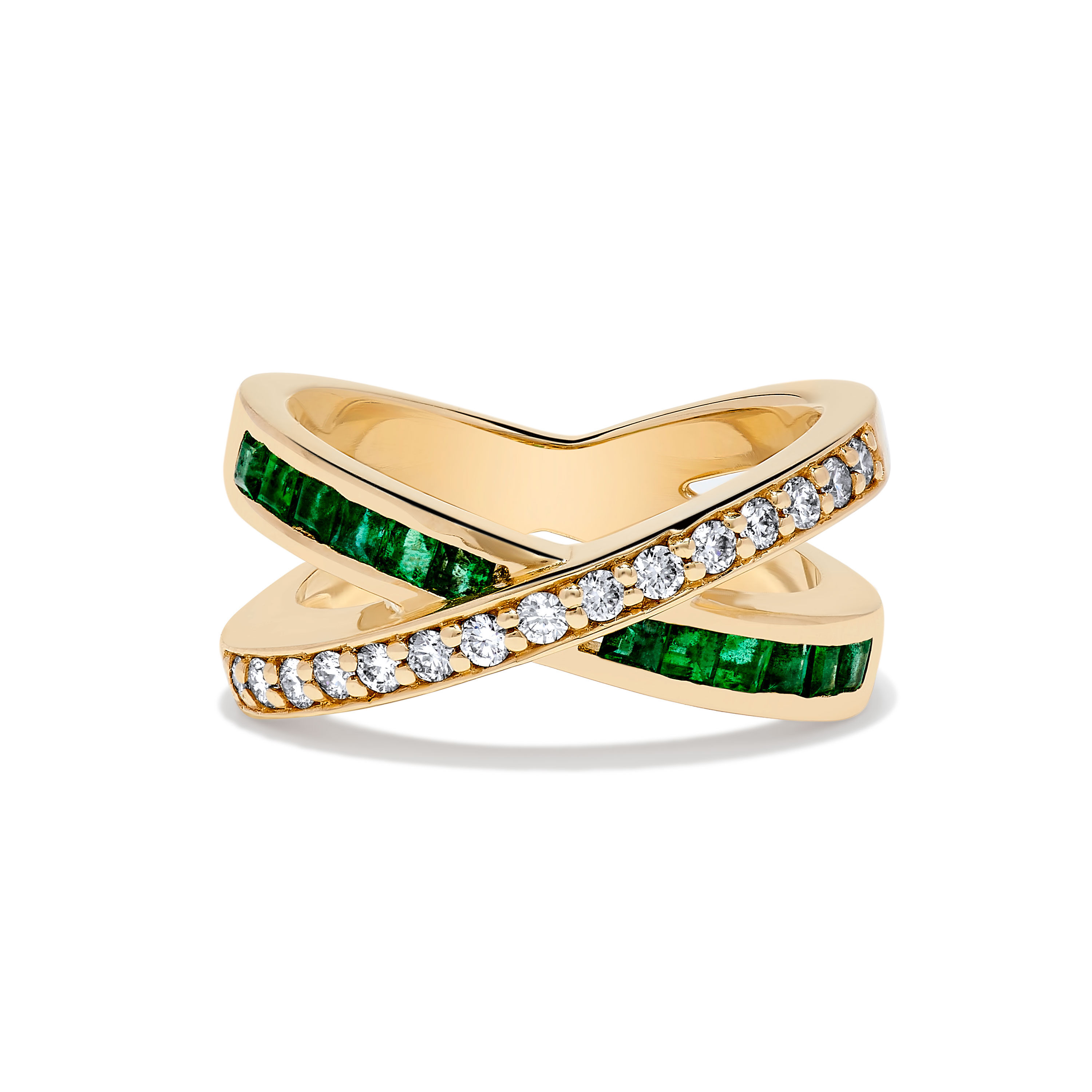 手数料安い Salon Birks Maison | Ring Crossover Diamond and Emerald アクセサリー